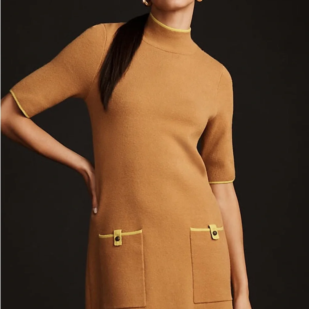Maeve The Annalise Mock-Neck Mini Sweater Dress XS
